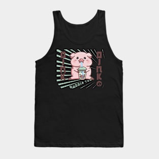 Pig with bubble tea Tank Top